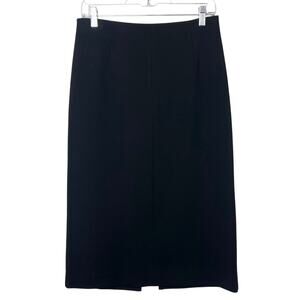 Iris & Ink Black Straight Pencil Skirt Size 12 Office Career